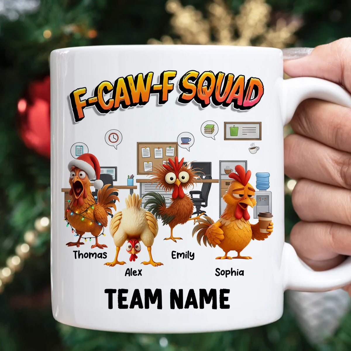 F-Caw-F Squad Funny Chicken Staff - Personalized Mug - Funny Gift For Coworkers, Colleagues