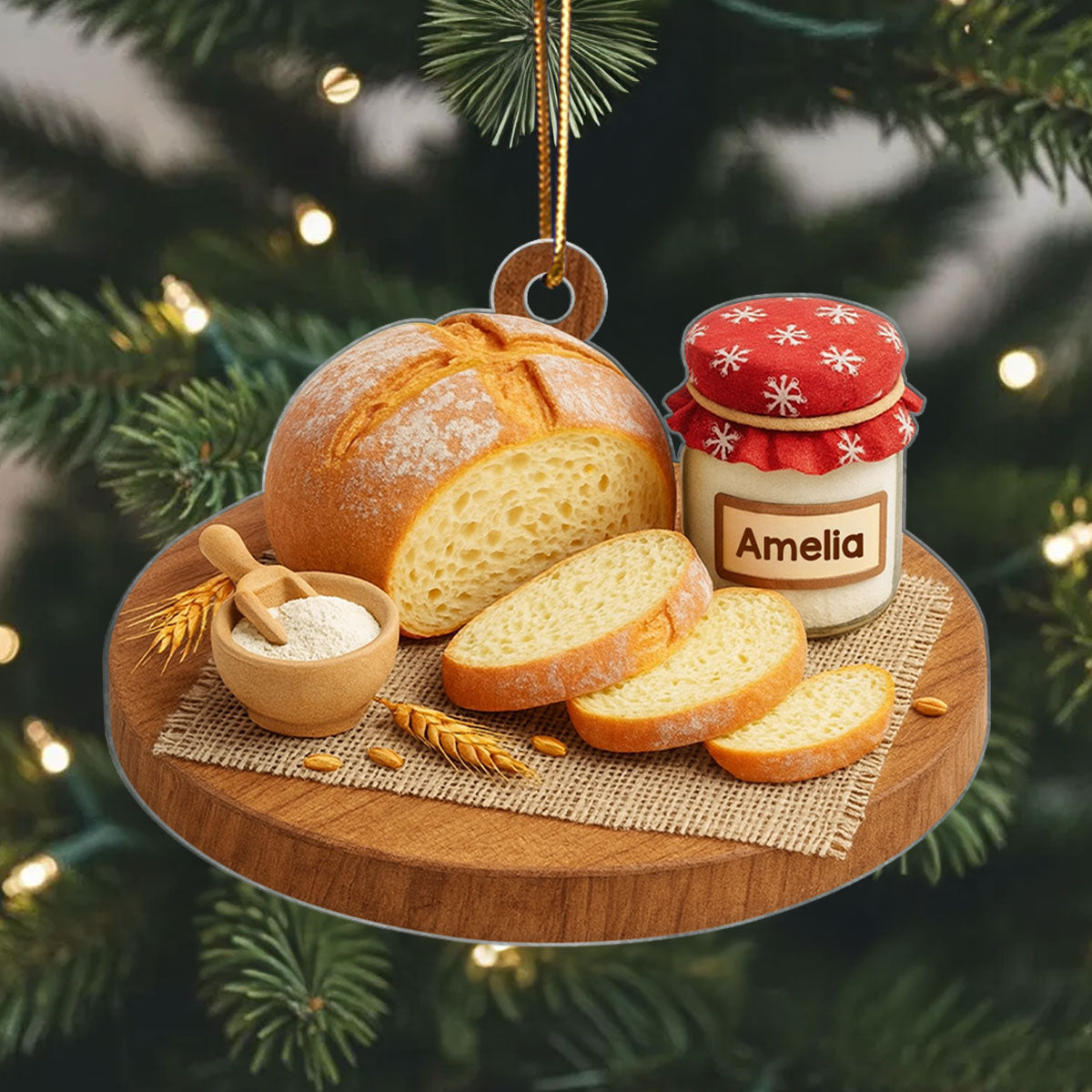 Made With Butter, Sugar and Love – Personalized Acrylic Ornament – Cute Gift for Home Bakers, Mom, Wife