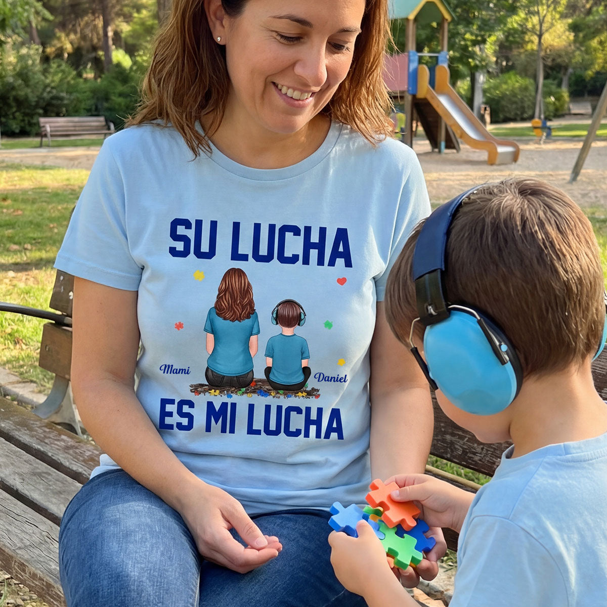 Su Lucha As Mi Lucha His Fight Is My Fight - Personalized Shirt - Spanish Version Autism Awareness Shirt