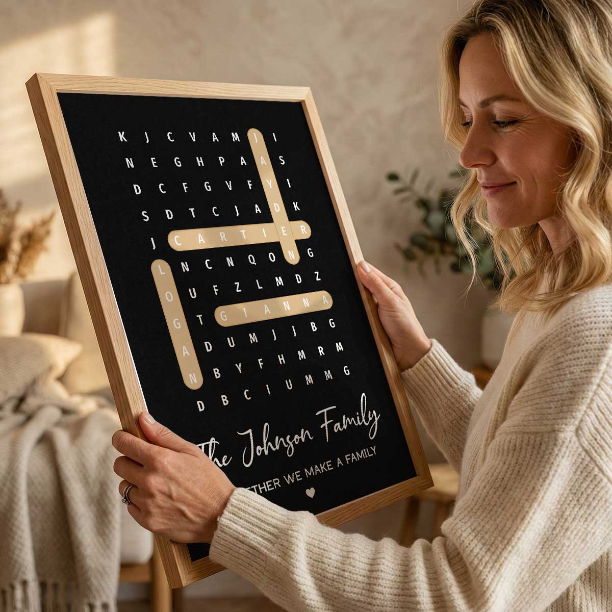 Family Name Word Search Puzzle Created In A Moment, Treasured Forever - Personalized Poster