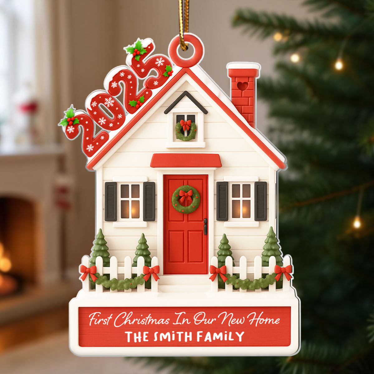 Our First Home Christmas 2025 - Personalized Acrylic Ornament - Unique Christmas Gift For Couple, Family