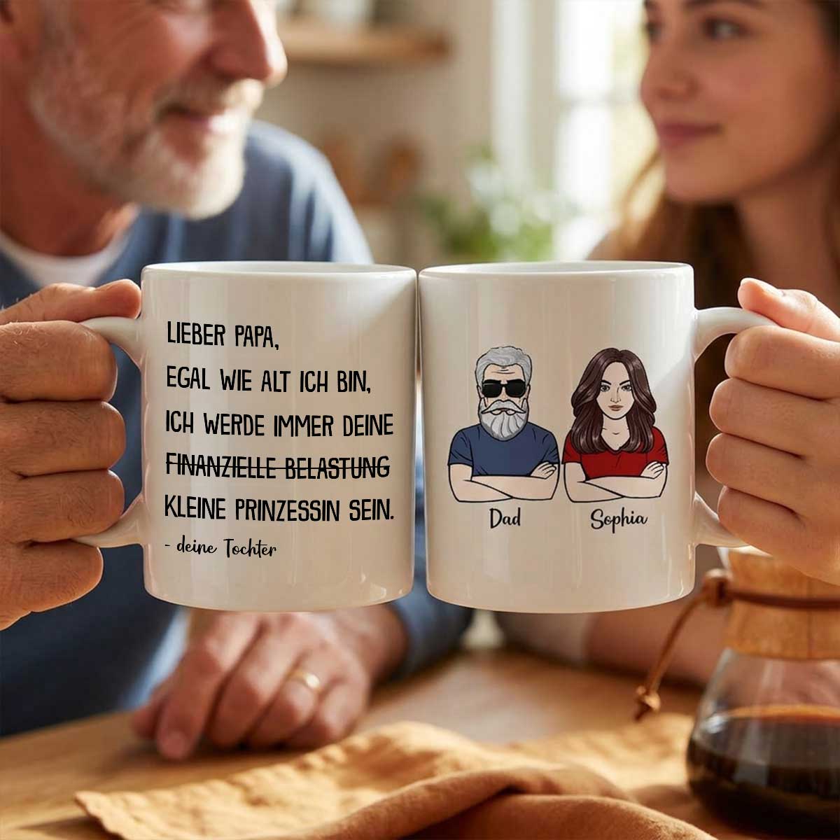Immer deine finanzielle Belastung - Personalisierte Kaffeetasse - Lustiges Vatertag Geschenk für Papa von Tochter