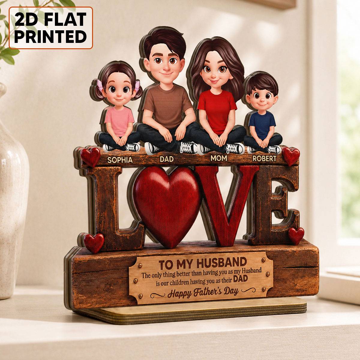 Forever Family Love To My Husband The Only Thing - Personalized 2-Layered Wooden Plaque -  Gift For Husband, Dad
