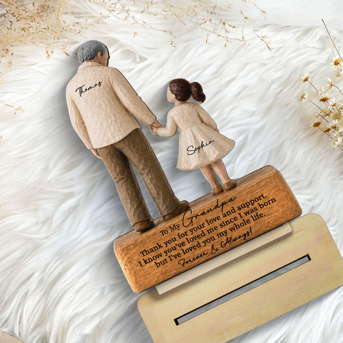 I've Loved You My Whole Life Grandpa 2D Flat Printed - Personalized 2-Layered Wooden Plaque - Sentimental  Gift For Grandpa