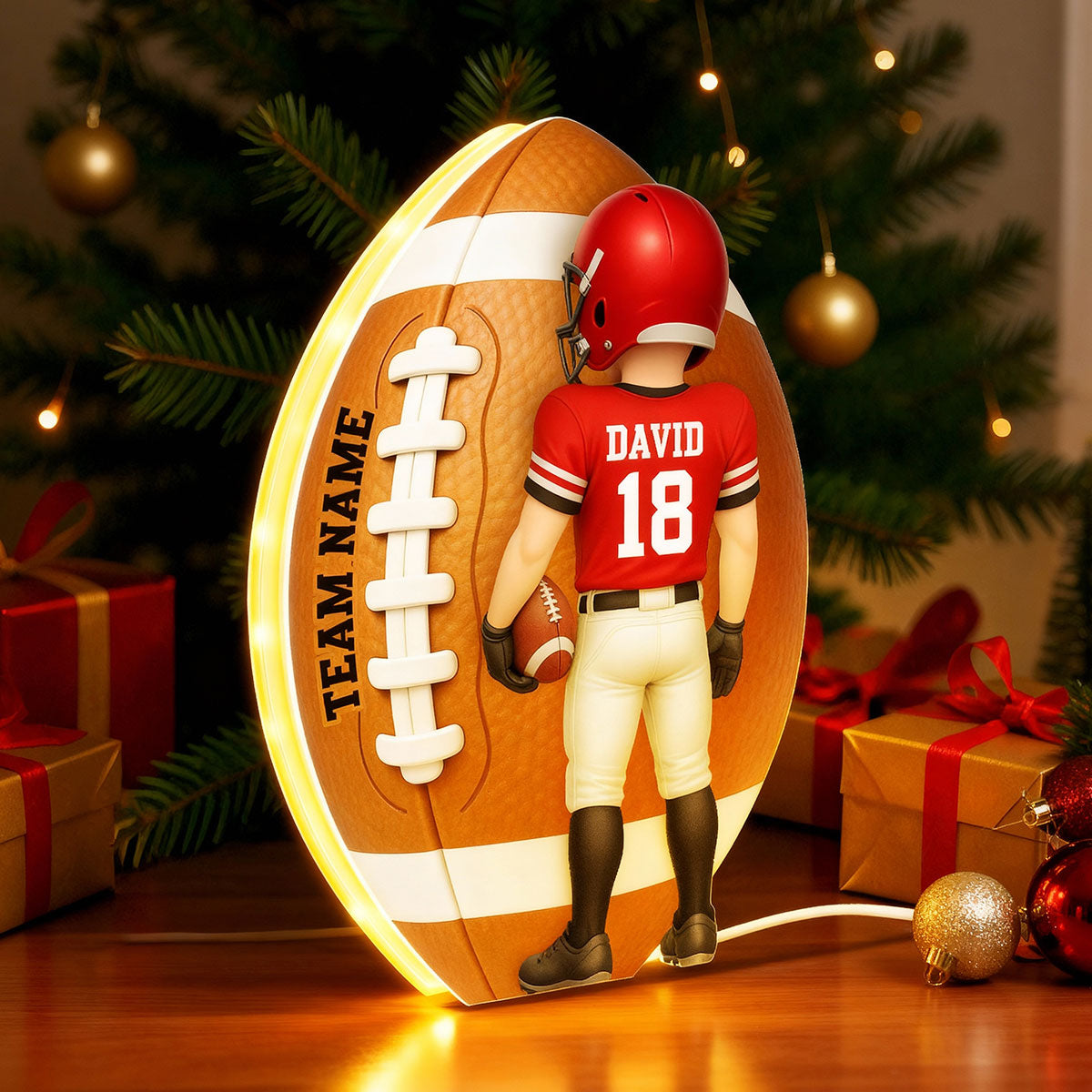 American Football - Personalized Light Box - Unique Christmas Gift For Sons, Grandsons, Boyfriend, Husband