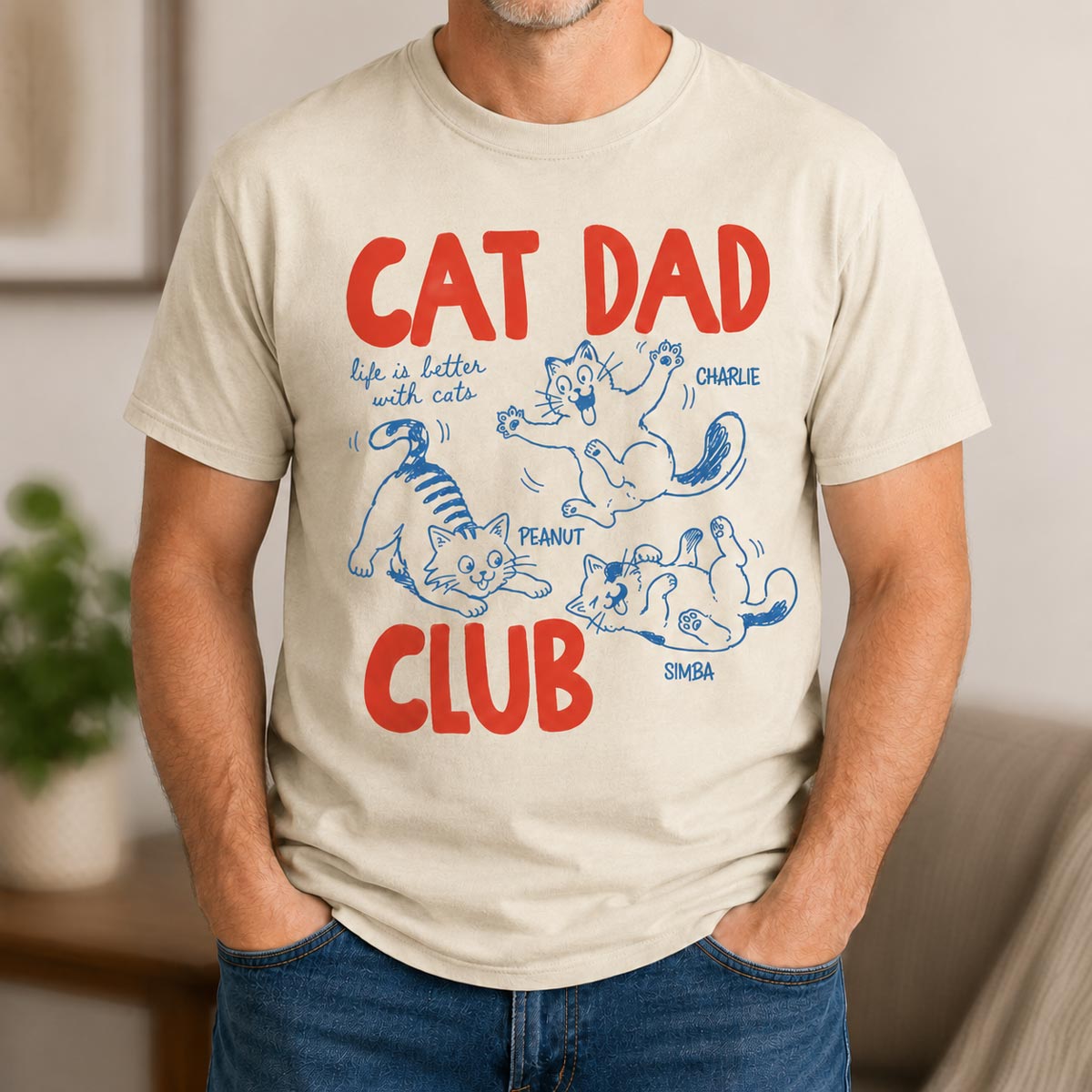 Funny Cat Dad Club - Personalized Shirt - Father's Day Gift for Cat Dad