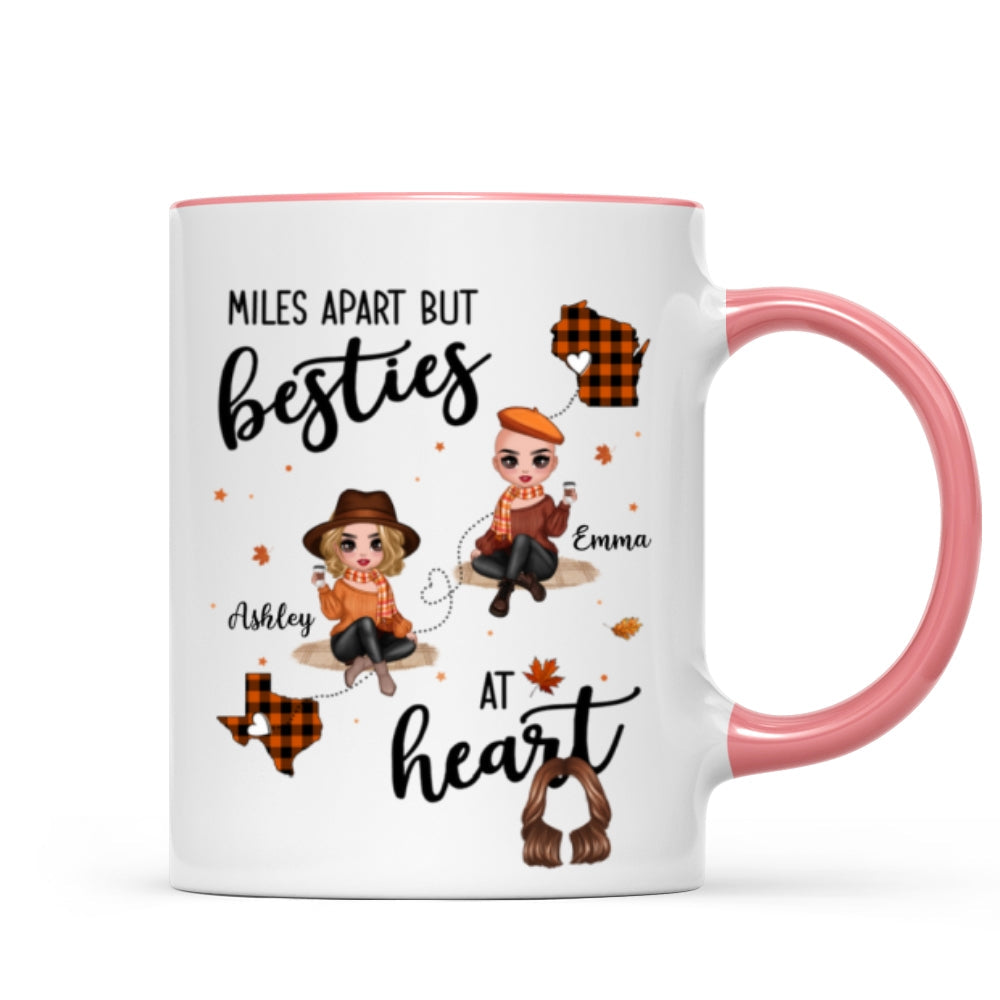 Fall Season Plaid Long Distance Doll Besties Personalized Mug