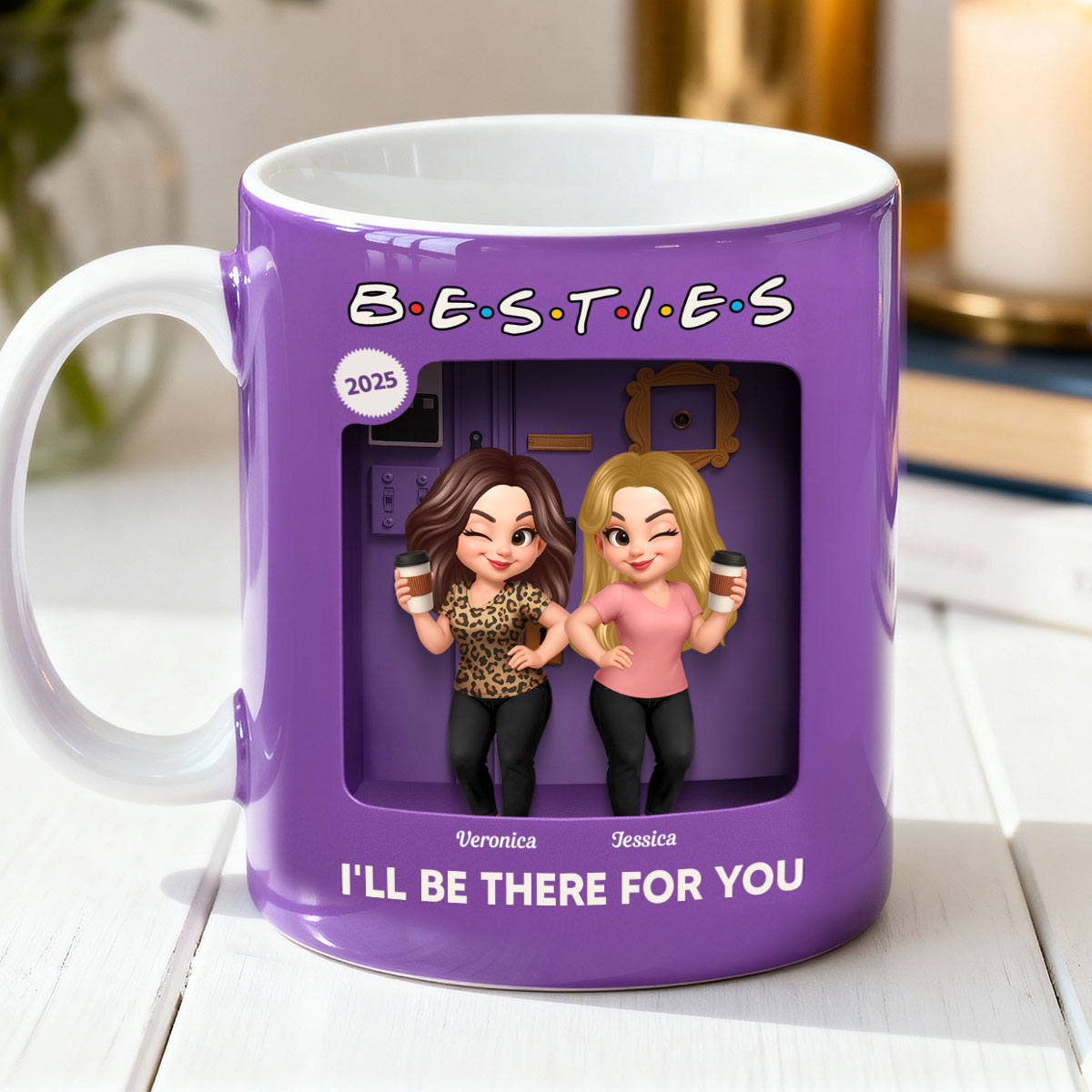 Pretty Girl Best Friends Purple Toy Box Style - Personalized Mug - Gift For Besties