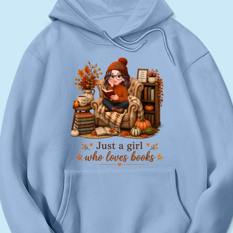 Cozy Reading Books Coffee Girl - Personalized Shirt - Fall Season Gift, Gift For Book Lovers