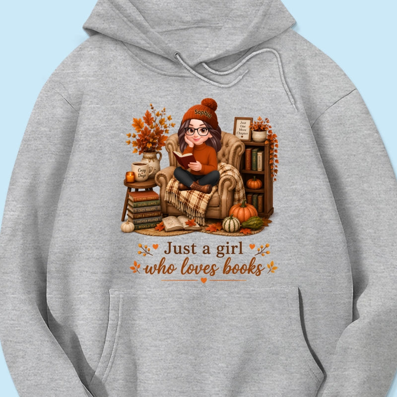 Cozy Reading Books Coffee Girl - Personalized Shirt - Fall Season Gift, Gift For Book Lovers