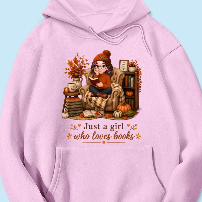 Cozy Reading Books Coffee Girl - Personalized Shirt - Fall Season Gift, Gift For Book Lovers