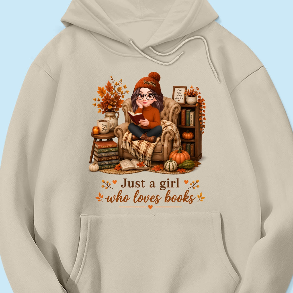 Cozy Reading Books Coffee Girl - Personalized Shirt - Fall Season Gift, Gift For Book Lovers