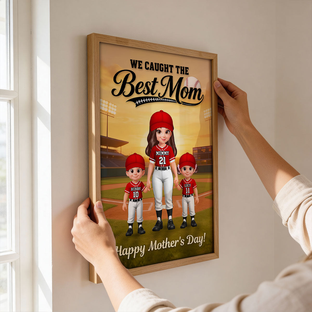 We Caught The Best Baseball Mom - Personalized Poster - Mother's Day Gift For Baseball Mom, Wife