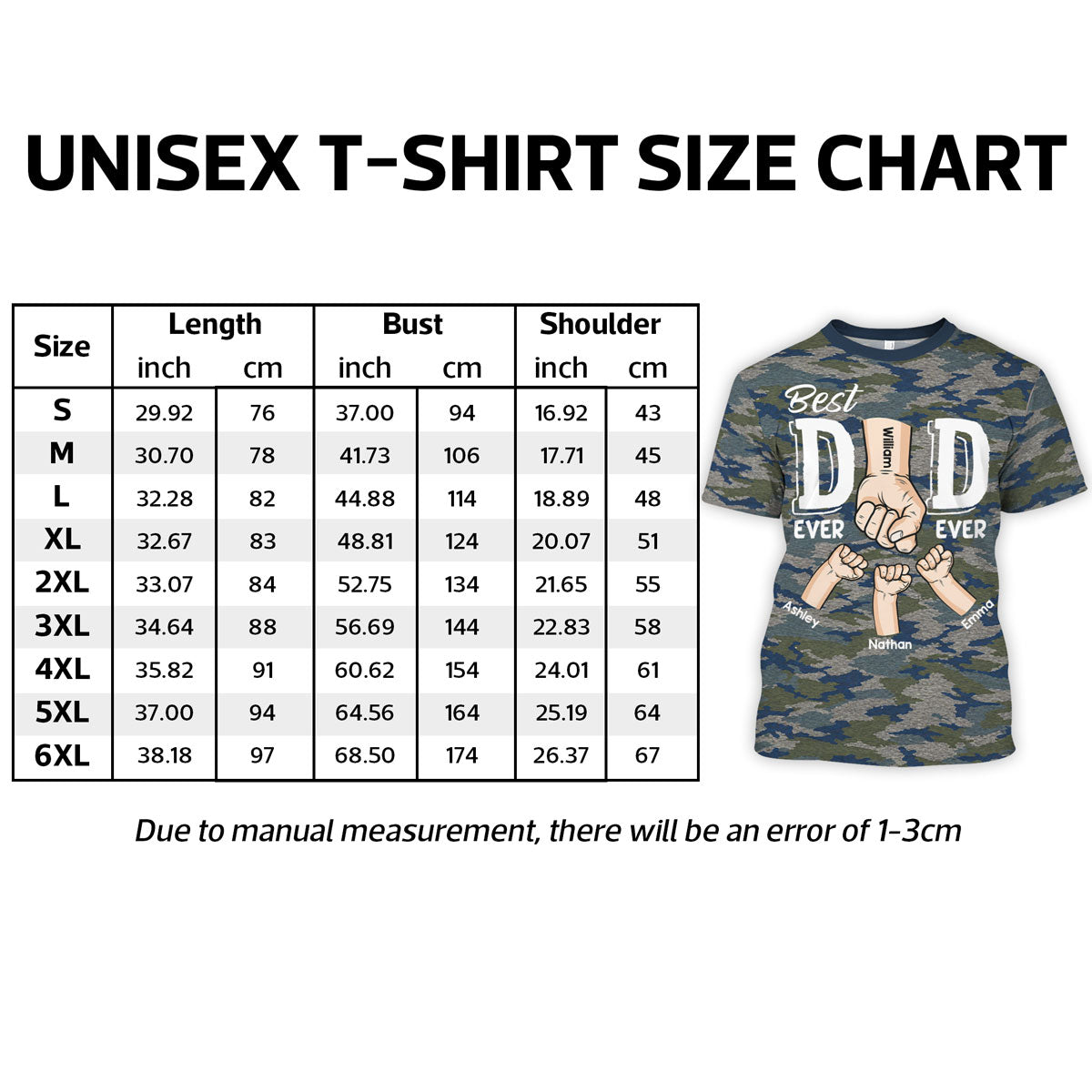 Best Dad Ever Ever Fist Bump Camo Pattern - Personalized Shirt - Father's Day Gift For Husband, Dad