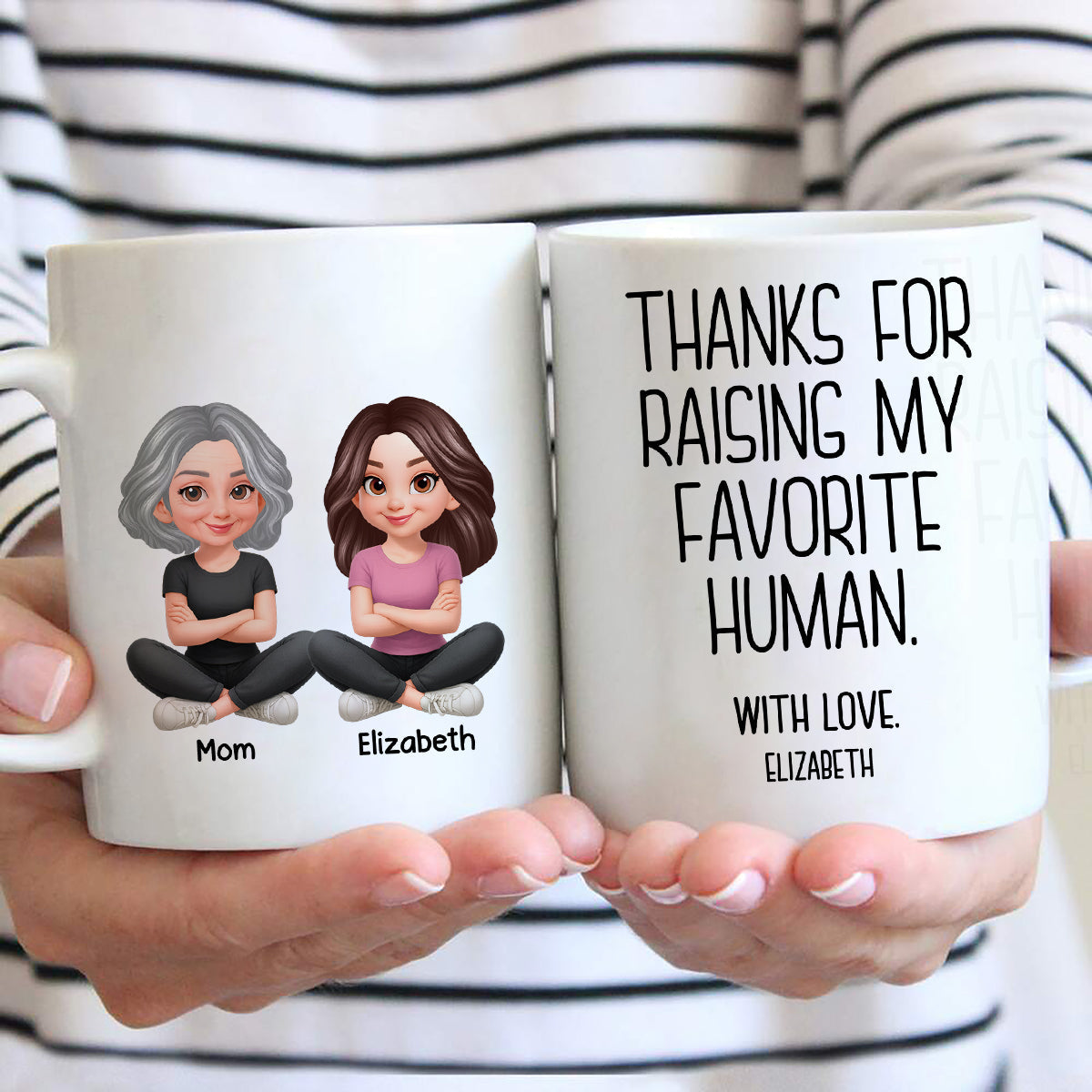 Thanks for Raising My Favorite Human - Personalized Mug - Christmas Gift for Mother-in-Law, Father-in-Law