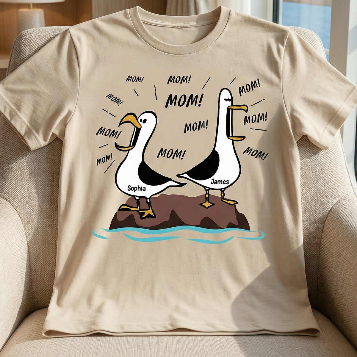 Seagull Mom Mom Mom - Personalized Shirt - Funny Mother's Day Gift For Mom