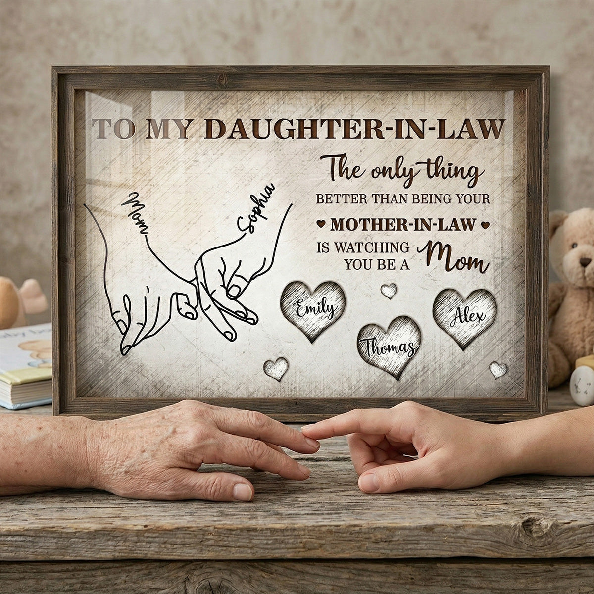 To My Daughter Mom And Daughter Holding Hands Custom Kids Names - Personalized Poster - Mother's Day Gift For Daughter
