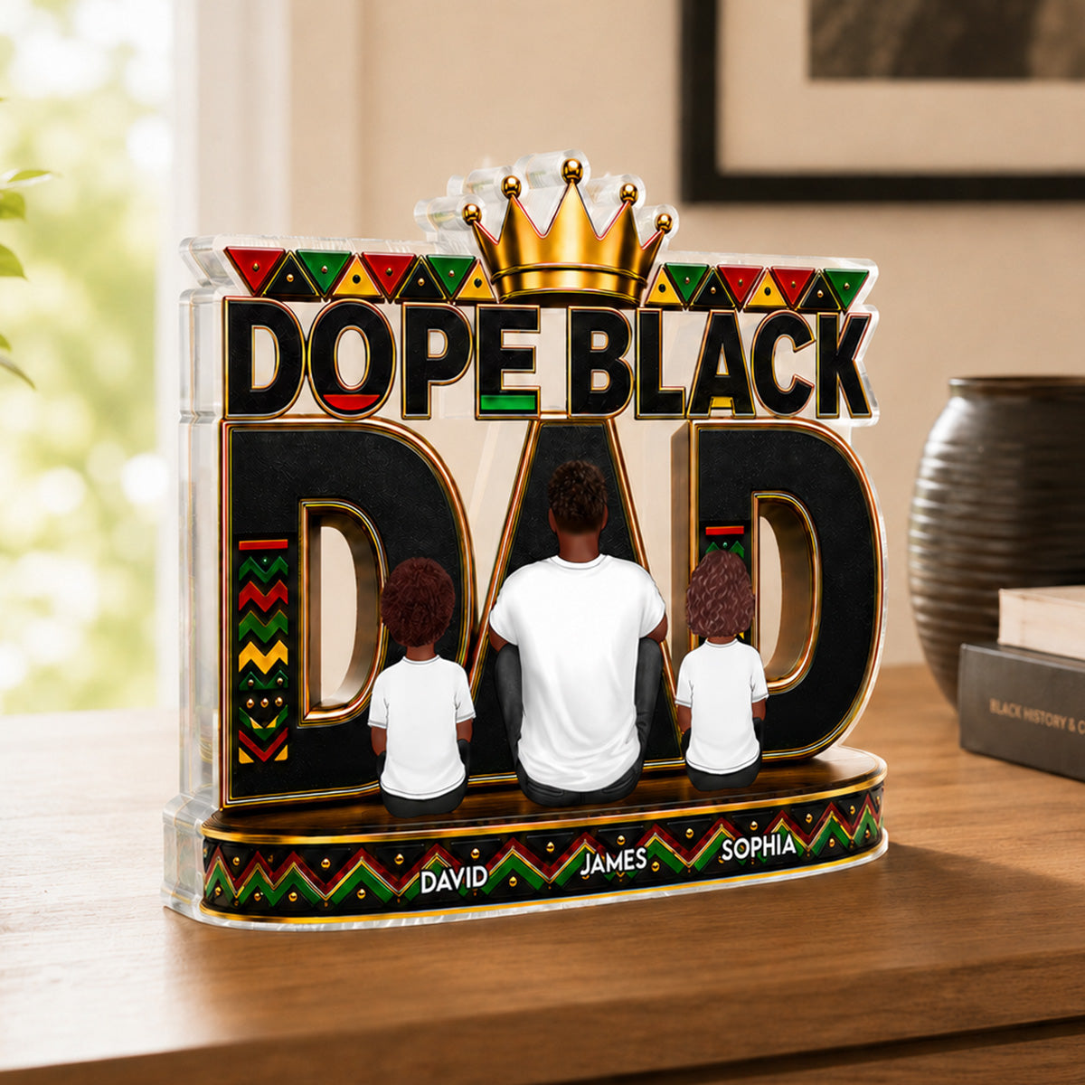 Dope Black Dad 2D Flat - Personalized Acrylic Block