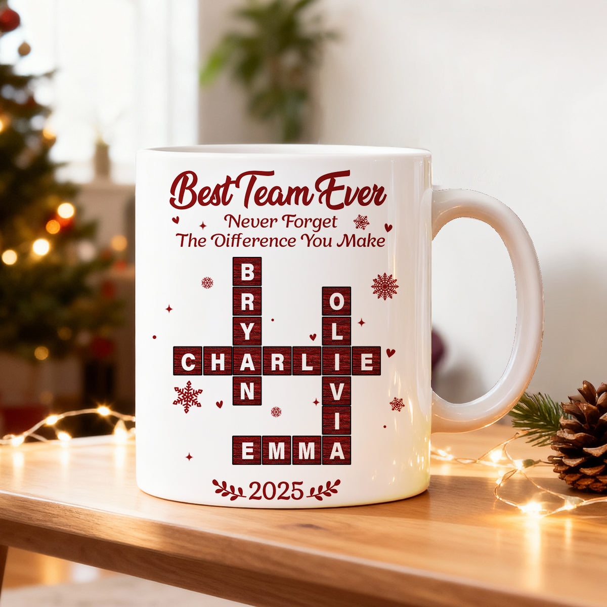Best Team Ever Crossword - Personalized Mug - Christmas Gift for Co-worker