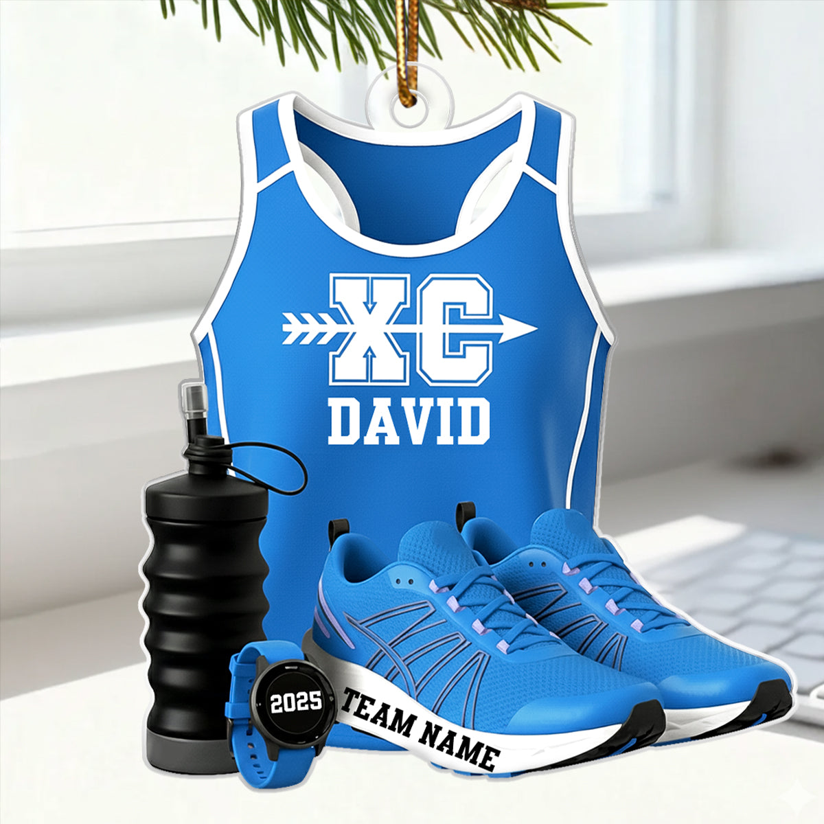 3D Effect Cross Country Runner - Personalized Acrylic Ornament - Unique Christmas Gift For Son, Daughter, Grandson, Granddaughter