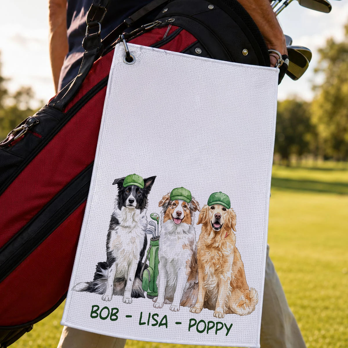 Custom Pet Golf Towel Using Pet Photo - Father's Day Gift for Dog Dad, Cat Dad, Husband