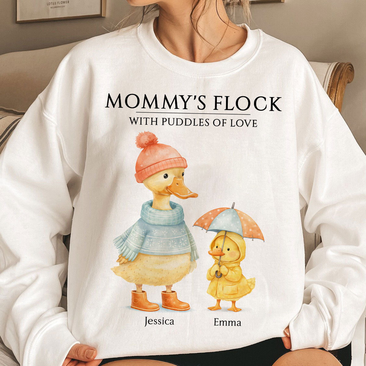 Nanny's Flock with Puddles of Love - Personalised Shirt - Gift for Grandma