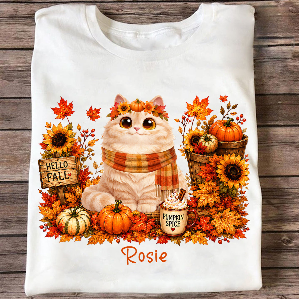 Fall Season Cats Sitting - Personalized Shirt - Trendy Fall Tee for Cat Moms, Cat Lovers