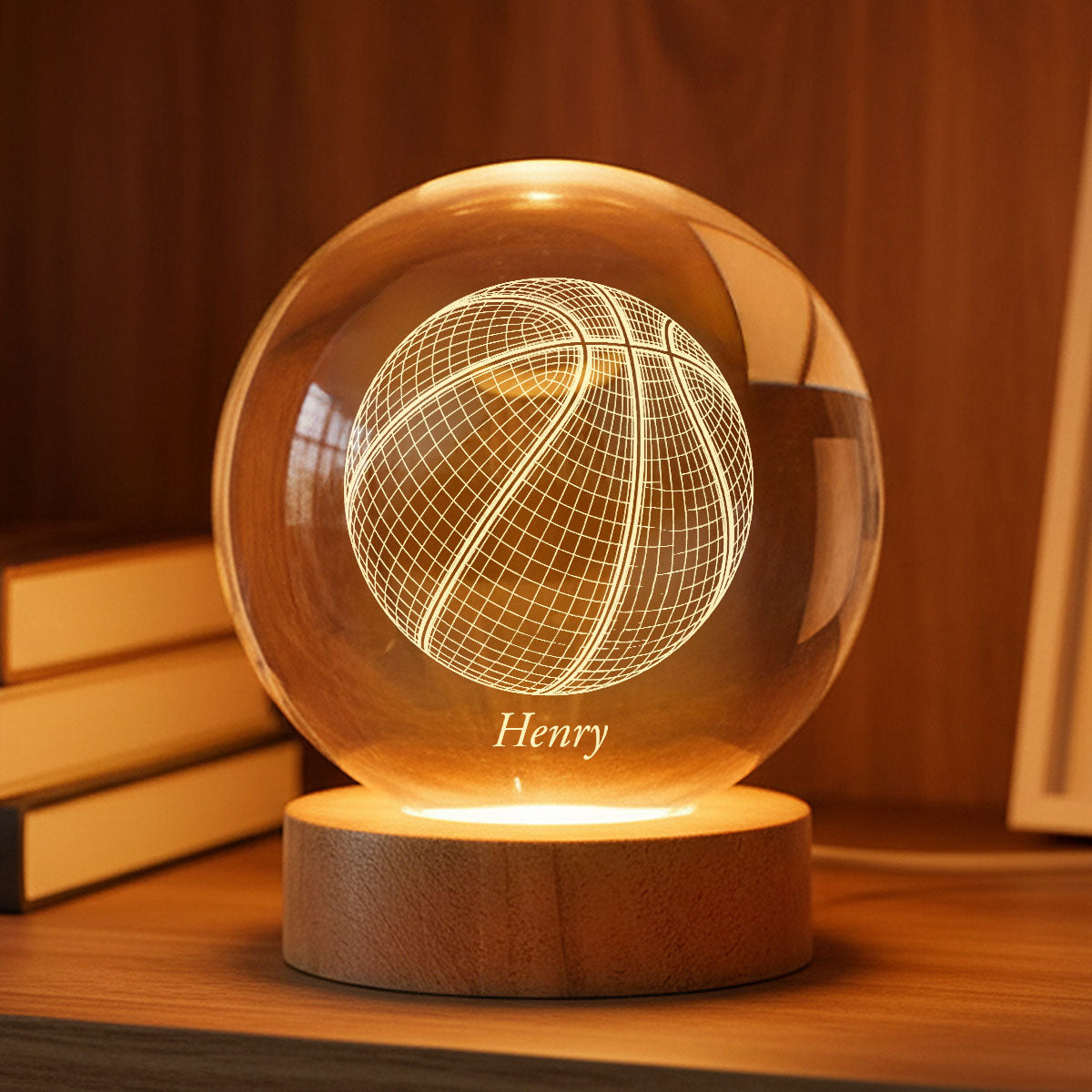 Sport Lover 3D Illusion Art - Personalized Crystal Ball LED Night Light - Gift For Sport Lover Baseball, Football, Gymnastics, Volleyball, Soccer
