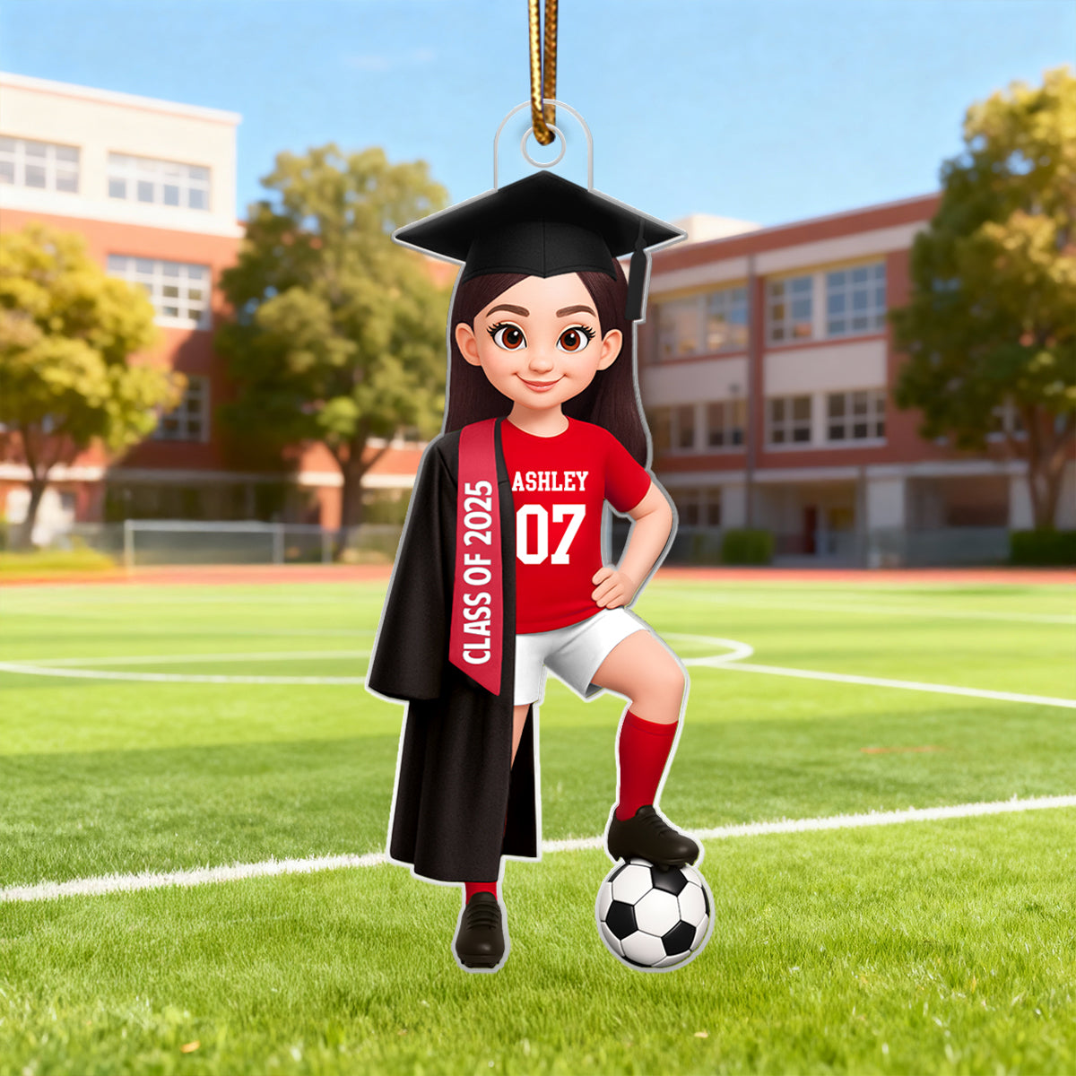 Soccer Boy Girl Senior Graduation - Personalized Acrylic Ornament - Christmas Gift For Son Daughter Grandson Granddaughter