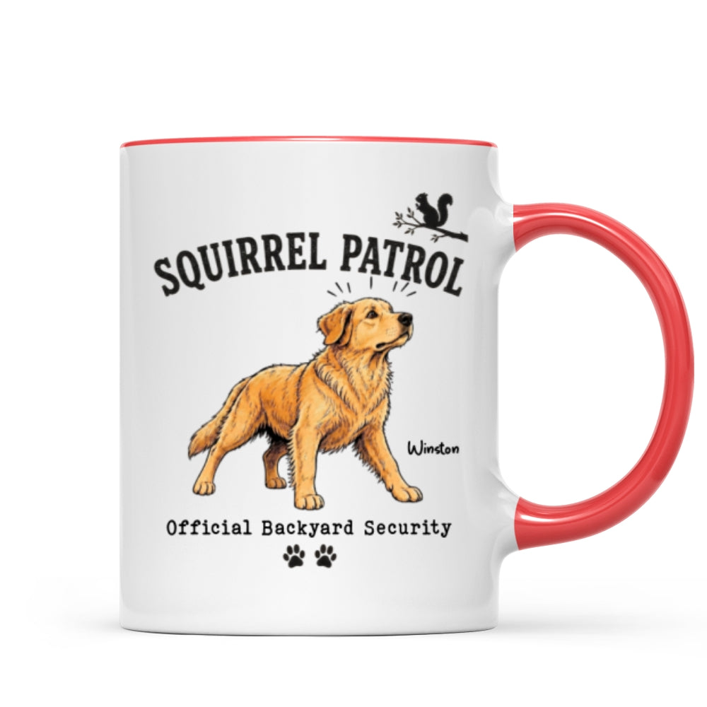Squirrel Patrol Official Backyard Security Custom Dog Photo - Personalized Mug - Funny Gift For Dog Lover