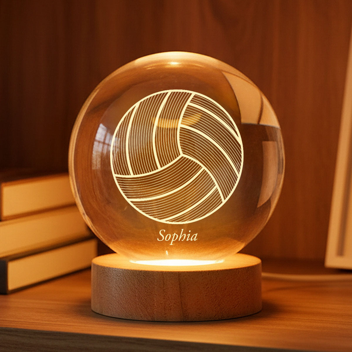 Sport Lover 3D Illusion Art - Personalized Crystal Ball LED Night Light - Gift For Sport Lover Baseball, Football, Gymnastics, Volleyball, Soccer