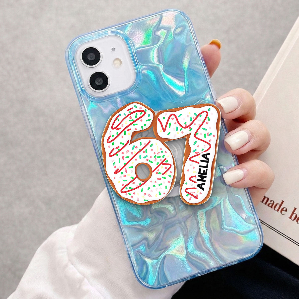 Custom Six Seven - Personalized Acrylic Magnetic Phone Grip - Teen Slang Funny Tree Decor, Funny Teen Grandkid Gift
