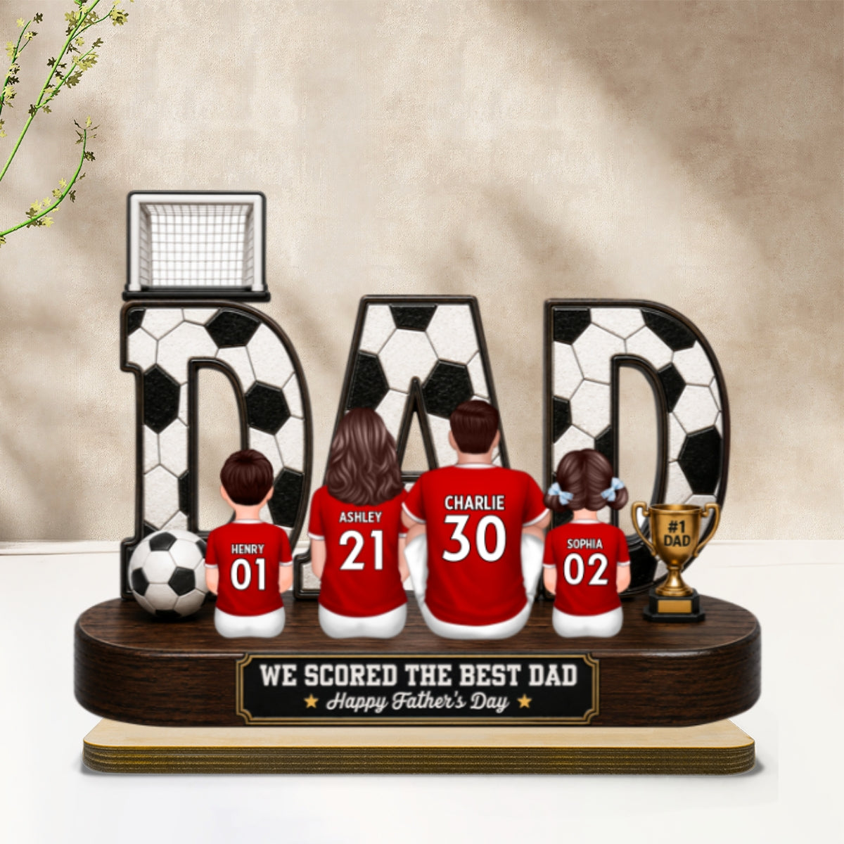 Soccer Family Legend We Scored The Best Dad - Personalized 2-Layered Wooden Plaque -  Gift For Dad, Husband, Soccer Lovers