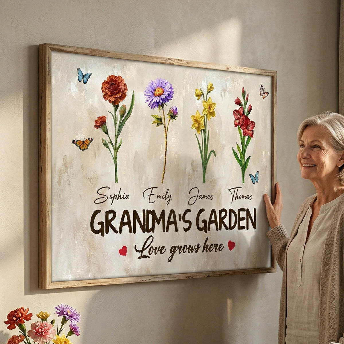 Endless Love Grandma's Garden Birth Month Flowers - Personalized Poster - Mother's Day Gift For Grandma, Mom