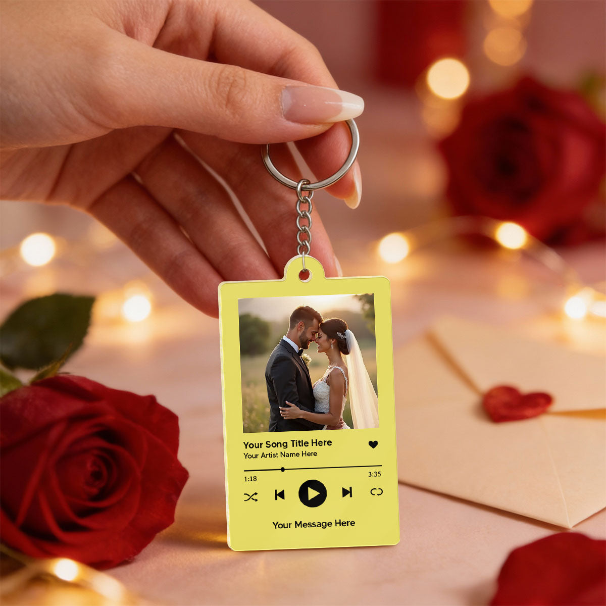 Custom Your Favorite Song - Personalized Acrylic Keychain -Sentimental Valentine's Day Gift for her, for him