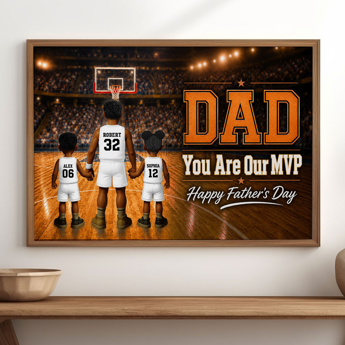 Basketball No 1 Dad Legend You Are Our MVP - Personalized Poster - Father's Day Gift For Dad, Husband, Basketball Fans