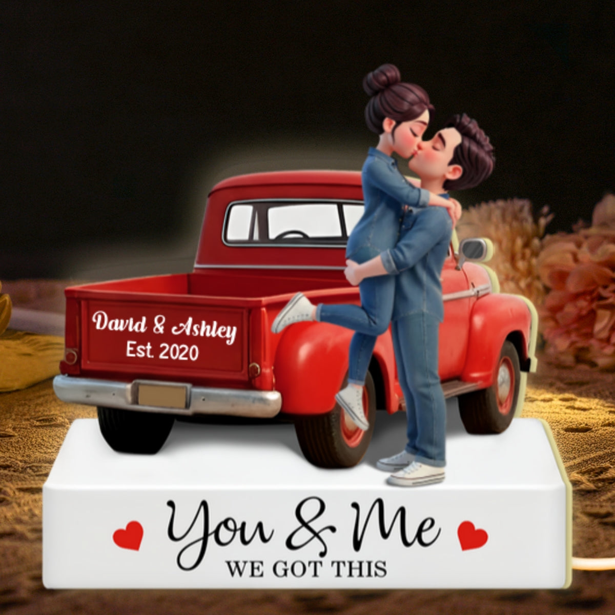 Romantic Couple Pickup Truck You & Me We Got This - Personalized Light Box - Valentine's Day Gift For Couple, Farmhouse Decor