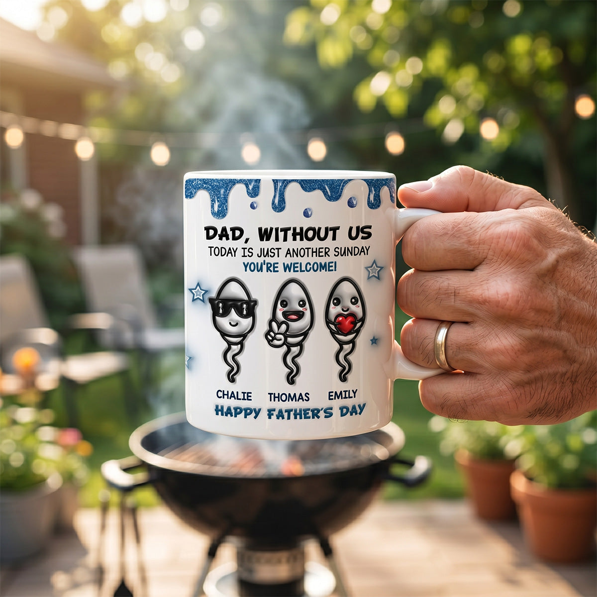 Without Us Today Is Just Another Sunday - Personalized Mug - Funny Father's Day Gift For Dad, Husband
