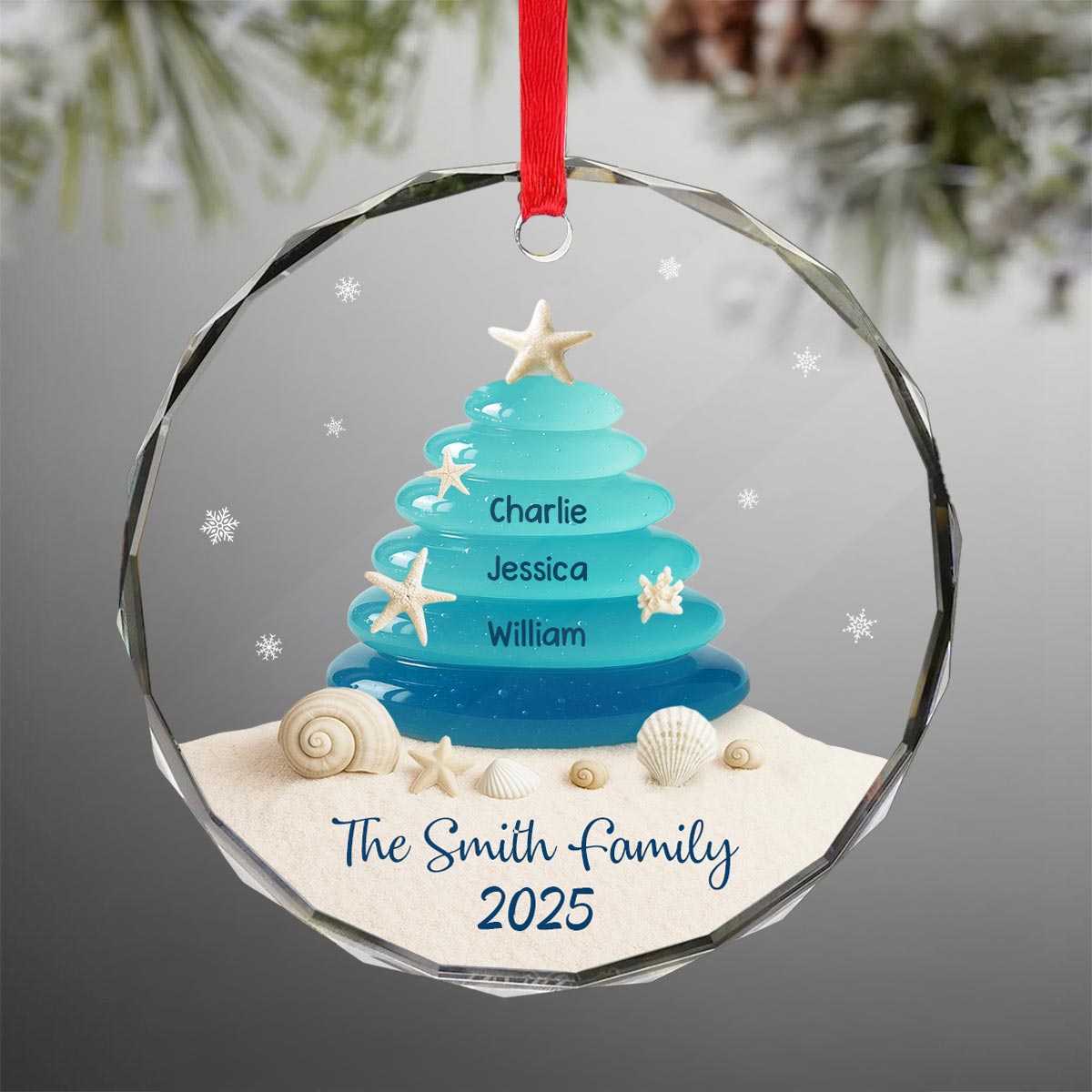 Sea Glass Christmas Tree - Personalized Glass Ornament - Heartwarming Festive Christmas Decor