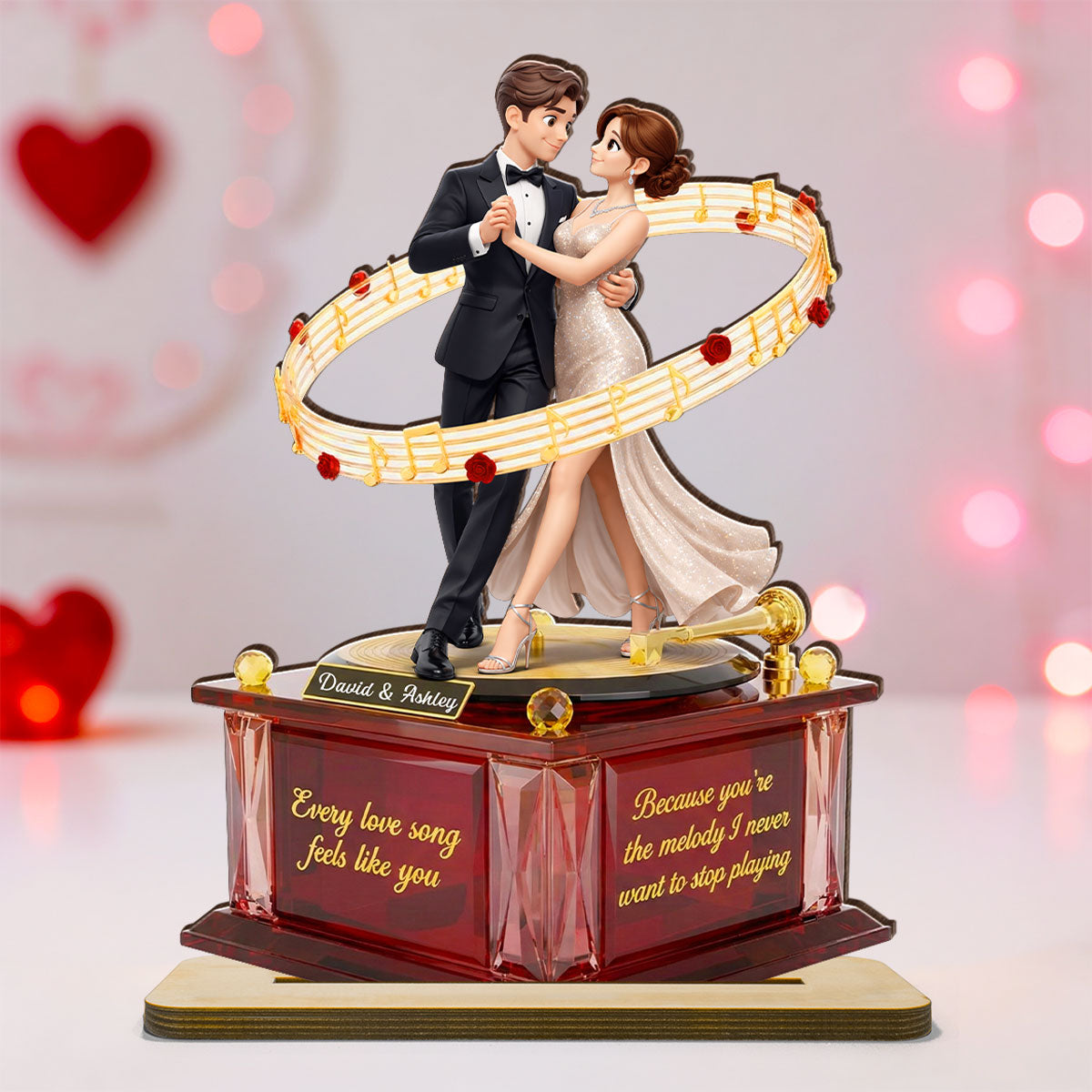 You're The Melody I Never Want To Stop Playing - Personalized 2-Layered Wooden Plaque - Valentine's Gift For Him, For Her, For Couple