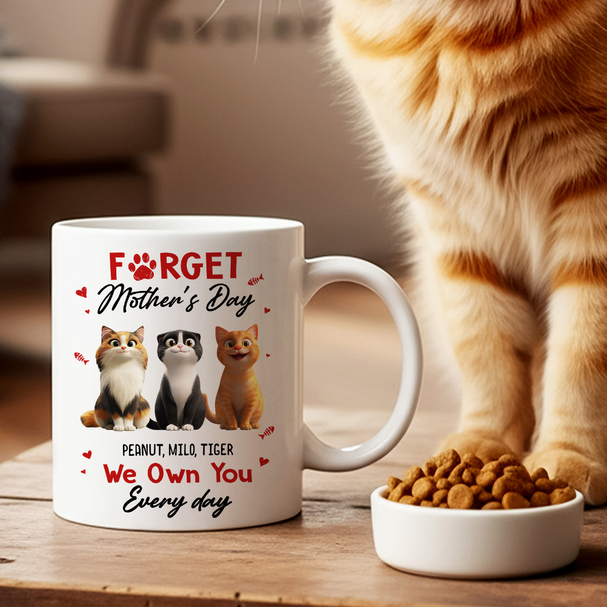 Forget Mother's Day I Own You Everyday - Personalized Mug - Gift for Cat Moms