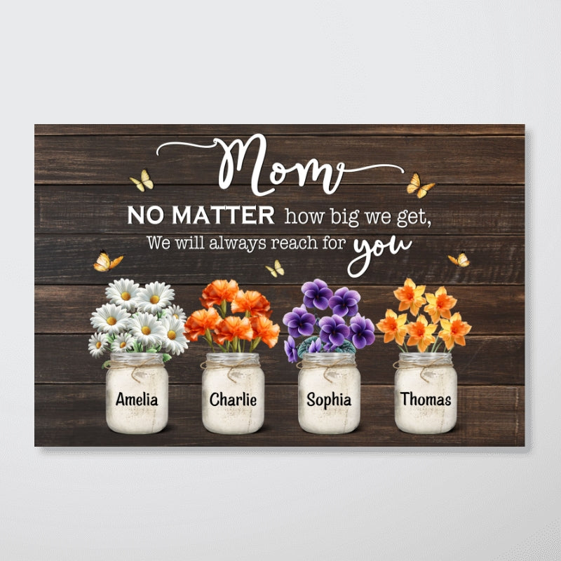 Mom We Will Always Reach For You - Personalized Poster - Heartfelt Mother's Day Gift for Mom