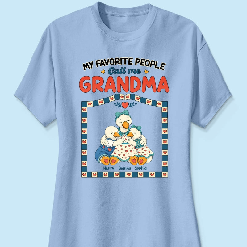 Old School Vintage Grandma Goose - Personalized Shirt - Gift For Grandma