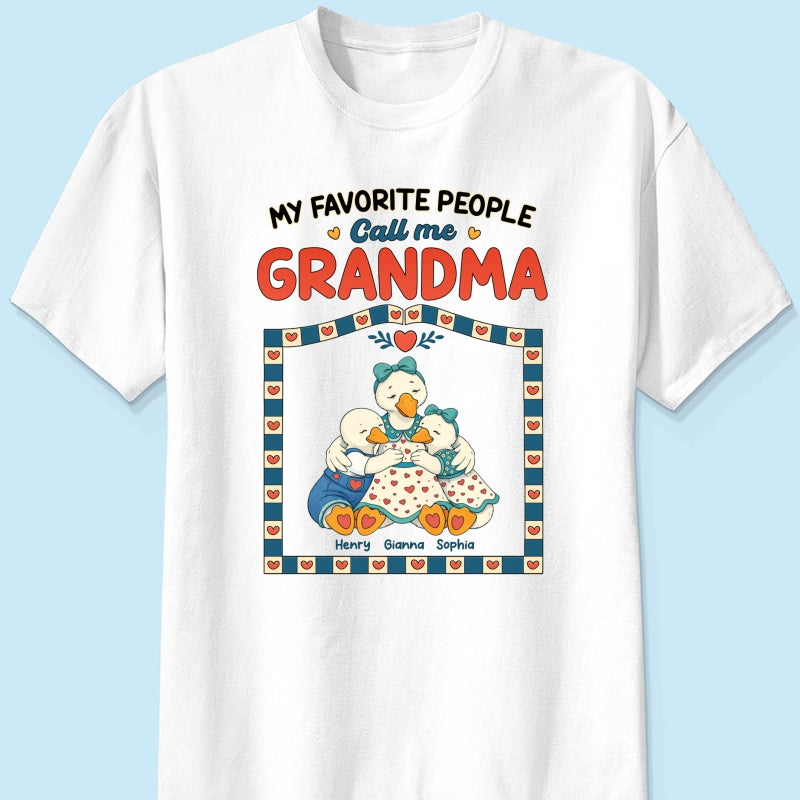 Old School Vintage Grandma Goose - Personalized Shirt - Gift For Grandma