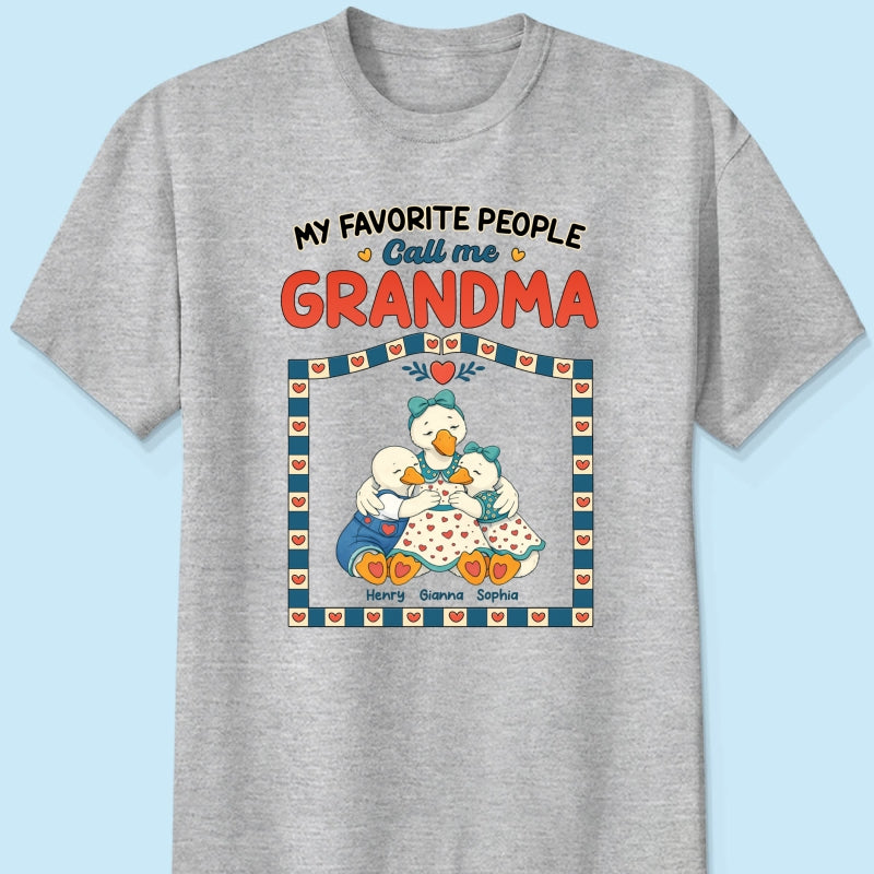 Old School Vintage Grandma Goose - Personalized Shirt - Gift For Grandma