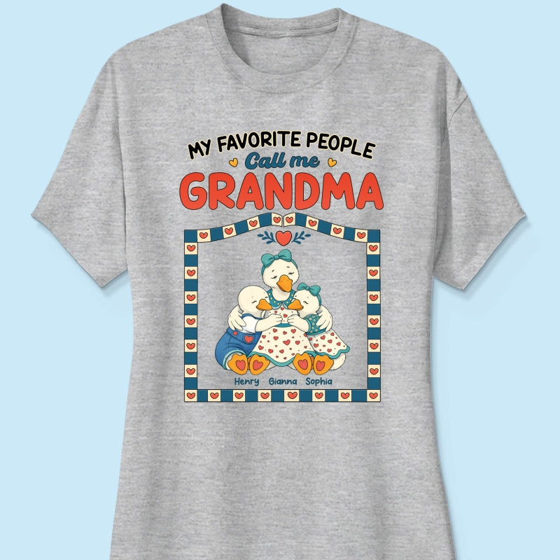 Old School Vintage Grandma Goose - Personalized Shirt - Gift For Grandma