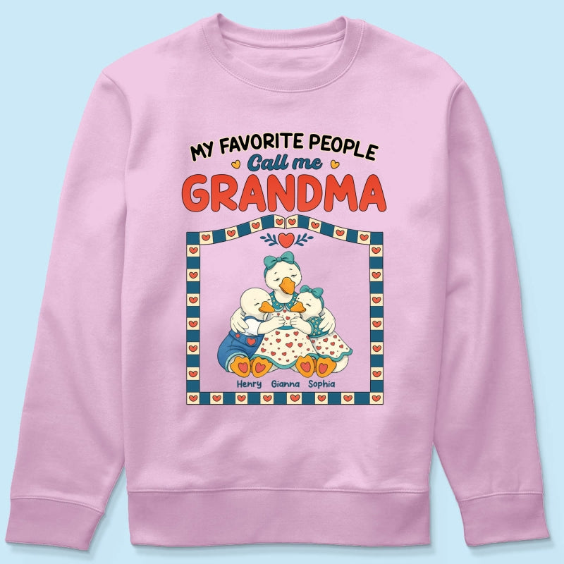 Old School Vintage Grandma Goose - Personalized Shirt - Gift For Grandma