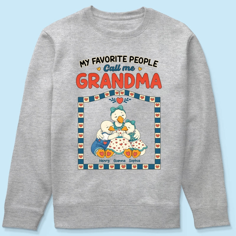 Old School Vintage Grandma Goose - Personalized Shirt - Gift For Grandma