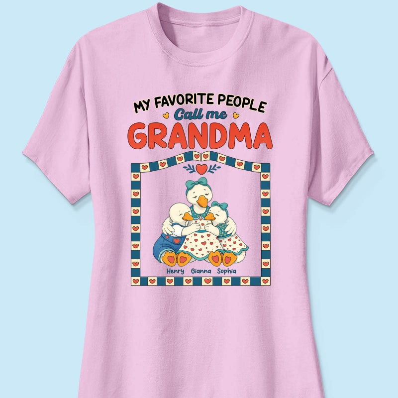 Old School Vintage Grandma Goose - Personalized Shirt - Gift For Grandma