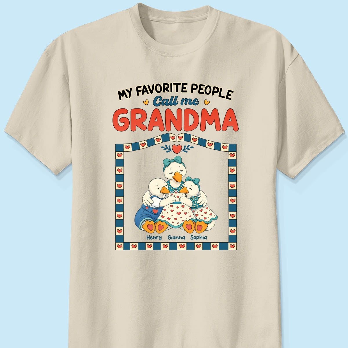 Old School Vintage Grandma Goose - Personalized Shirt - Gift For Grandma